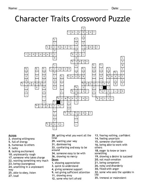 feature or trait syllatiles|feature or trait Crossword Clue .